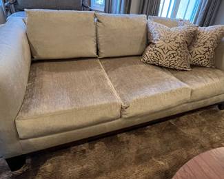 12. Three Cushion Sofa w/ Silk Velvet Upholstery (94" x 42" x 31")