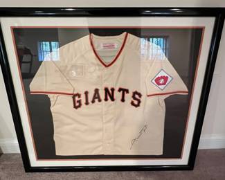 66. Signed Willie Mays Giants Jersey w/ Certificate of Authenticity (39" x 35")