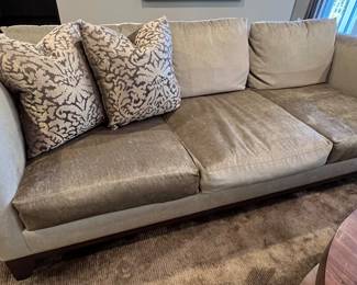 13. Three Cushion Sofa w/ Silk Velvet Upholstry (83" x 42" x 31")