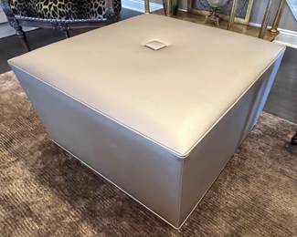26. Custom Leather Ottoman (30" x 30" x 16")