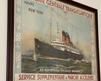 46. Compagnie Generale Transatlantique Framed Print (49" x 36")