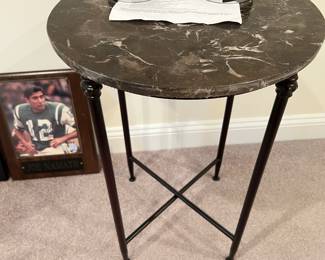 58. Stone Top Accent Table (18" x 26")