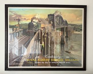 47. Royal Albert Bridge Saltash Framed Print from British Railways (54" x 43")