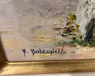 62. Signed Painting of Italian Scene by R. Bolzonello (24" x 28")