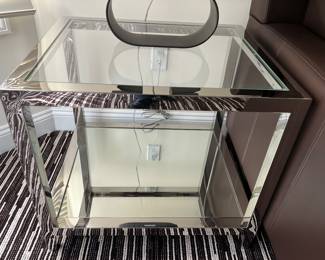 49. Pair of Chrome Framed Side Tables (26" x 22" x 23")