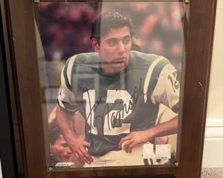 76. Signed Joe Namath Plaque w/ Certificate of Authenticity (8" x 10")