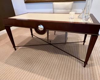 36. Global Views Desk w/ Leather Inset Top (61" x 31" x 29")