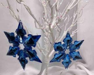 Sky blue Silver Tone Snowflake