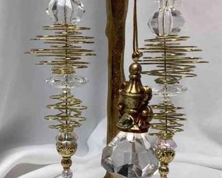 Gold Swirl Christmas Ornaments Crystal Prisms Ornament