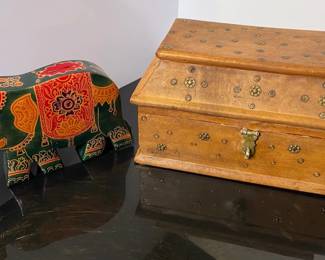 3 Nesting Chests and Elephant bank India