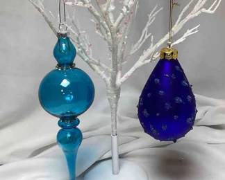 Turquoise Glass Ornament Blue Sapphire Ornament