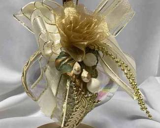Vintage Dillards Trimmings Iridescent Glass Flower Ornament