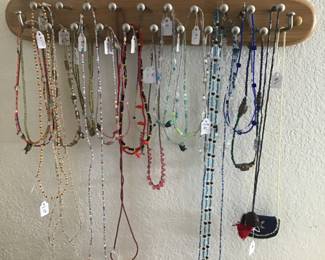 Handmade bead necklaces made by Heidi when she was in her teens.   ( Not so long ago)
Priced $1-$5