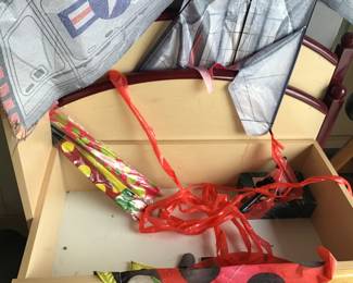 These are the head and footboard and drawers
to children's dresser w/ 
bookcase upstairs