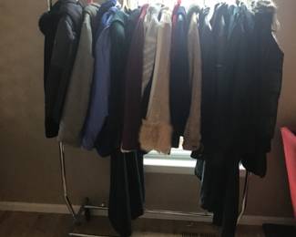 We have coats- small to large-leather,  suede,  ski  jackets,  rain , long  business coats,  fleece zip up, and more