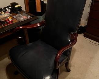 Navy leather chair