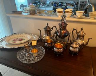 Silverplate, china platter