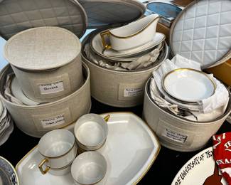 Vintage white and gold china