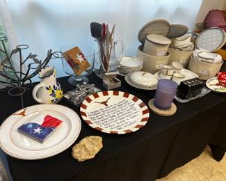 UT platters, serving dishes, candleabra