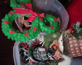 Tall snowman and Disney door wreath