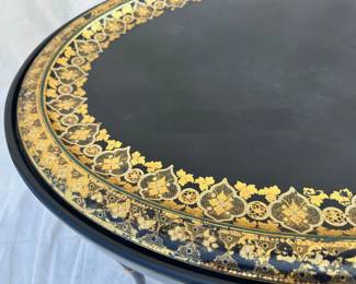 1800s Black Lacquered Papier Mâché Tray $2000