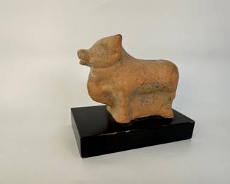 Antique Hellenistic Terracotta Bull, Circa 3rd - 1st C B.C. $220