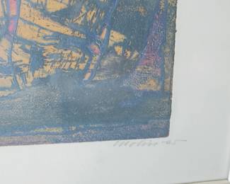Brita Molin lithograph signed with personal letter.