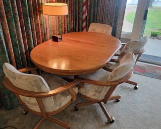 Solid Oak Dining Table with 4 Chairs
