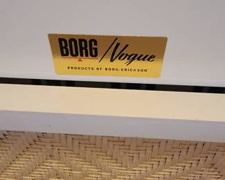 Vintage Retro Mid Century Modern Vogue Clothes Hamper by Borg, Cream Color