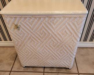 Vintage Retro Mid Century Modern Vogue Clothes Hamper by Borg, Cream Color