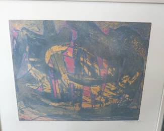 Brita Molin lithograph signed with personal letter.