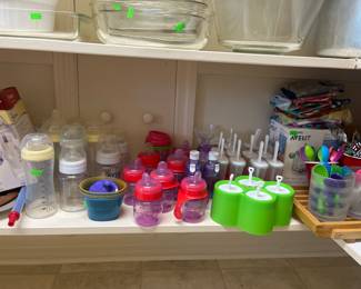 Avent in Playtex baby bottles. Popsicle makers and children’s utensils