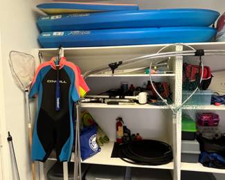 Wetsuits, nets, life jackets, etc