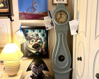 Original Javier San Gomez “Pegnant Clock,” Original Marel Woltjowitz signed oil painting, Aof Smith  original acrylic on canvas painting, Dracula