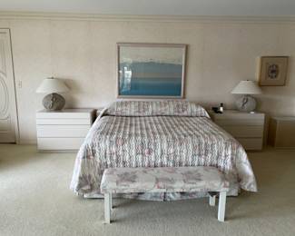 To Lane bedside dressers, Matching lamps, bench