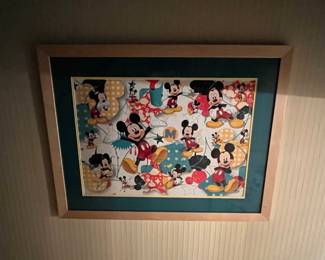 A vintage framed Disney puzzle