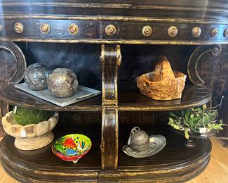 Closer view of large console/sofa table