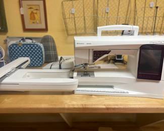 Husqvarna Viking Designer Ruby Royale with monogramming attachment. 