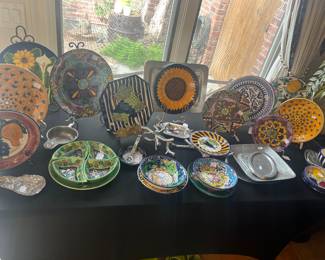 Lots of bright and colorful Mexican pieces