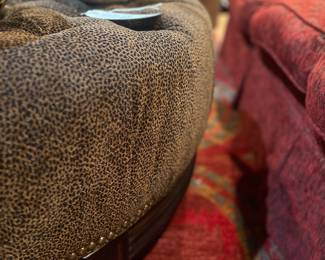 Large round tufted ottoman