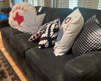 Sleeper sofa in a soft black leather in great shape