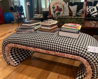 Upholstered bench in a cool modern shape