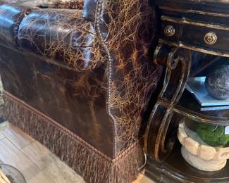 Back view of leather Century Furniture sofa