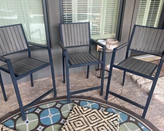 Set of three bar height chairs
