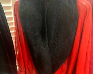 Julian Gold leather/fur jacket