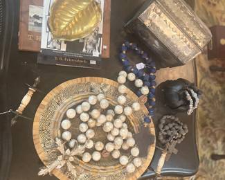 Coffee table goodies, these rosary beads are amazing!