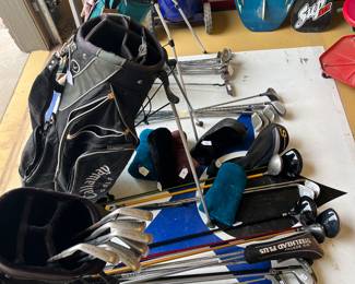 Lots of golf clubs including Ping, Calloway, Big Bertha, Penick, Tommy Armour and more