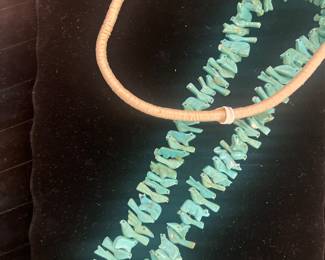 Fabulous turquoise bird and bear necklace