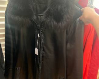 Leather and fur jacket