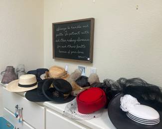 Cute selection of hats, some vintage some new. 